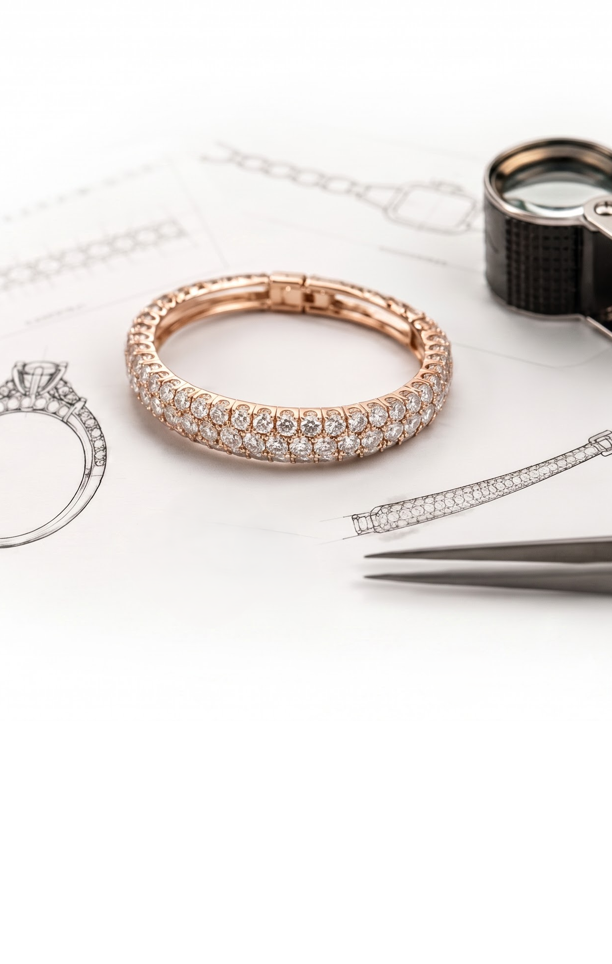 Jewellery artisan crafting a precision piece at a workbench